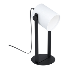 Eglo 43428A - 1 LT Table Lamp Black Finish White Fabric Shade 1x15W A19 LED