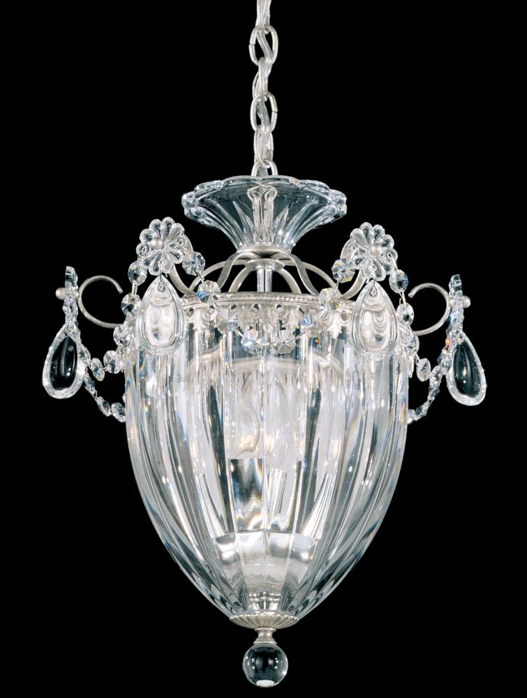 Bagatelle 3 Light 120V Mini Pendant in Antique Silver with Clear Heritage Handcut Crystal