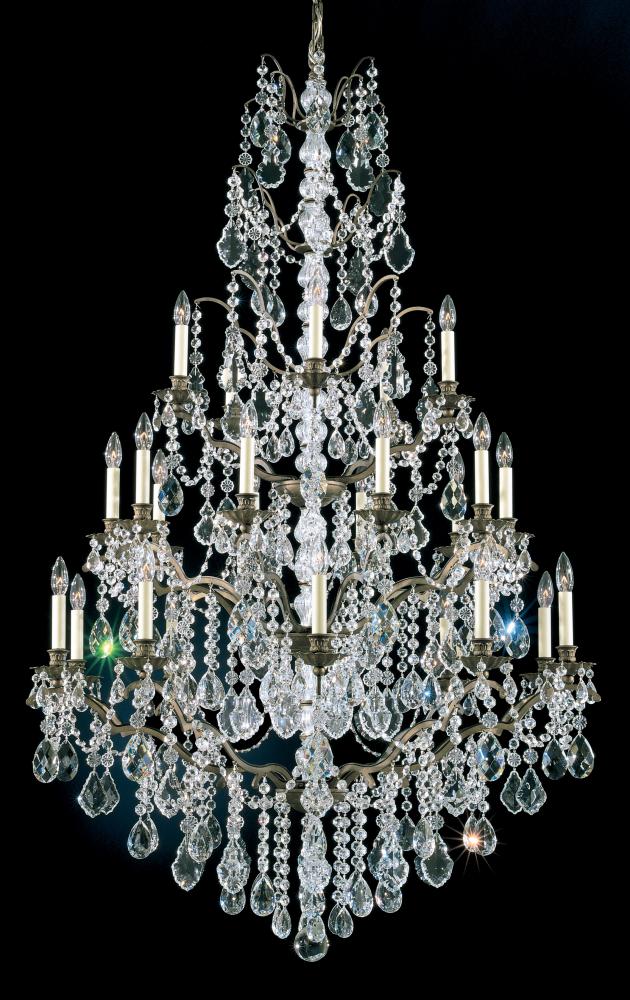 Bordeaux 25 Light 120V Chandelier in French Gold with Clear Heritage Handcut Crystal