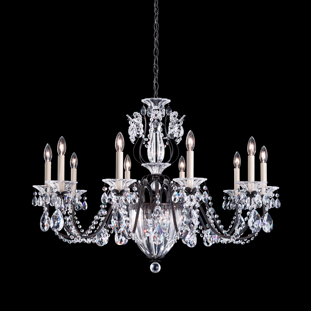 Bagatelle 13 Light 120V Chandelier in Heirloom Bronze with Clear Crystals from Swarovski