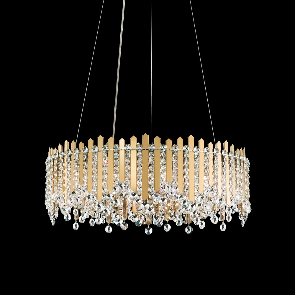 Chatter 12 Light 120V Pendant in Polished Stainless Steel with Clear Crystals from Swarovski