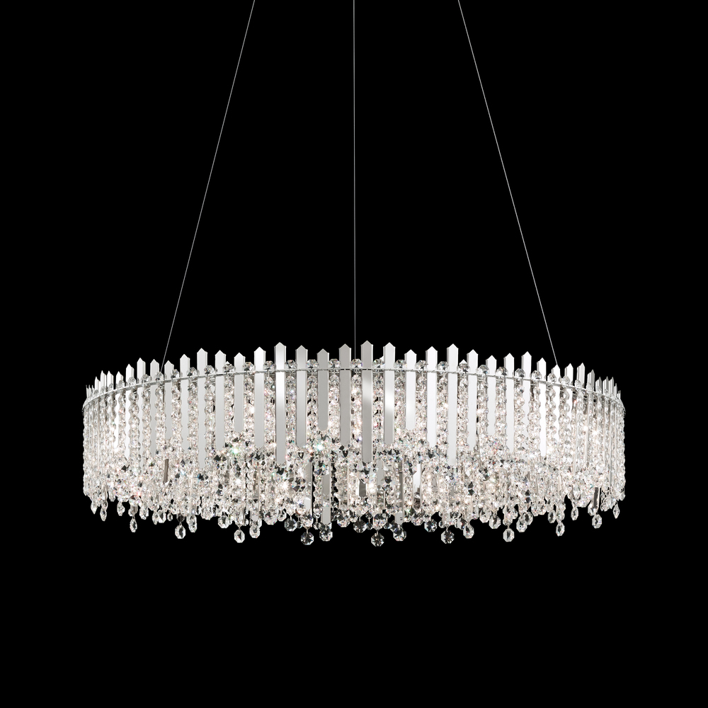 Chatter 18 Light 120V Pendant in Polished Stainless Steel with Clear Radiance Crystal