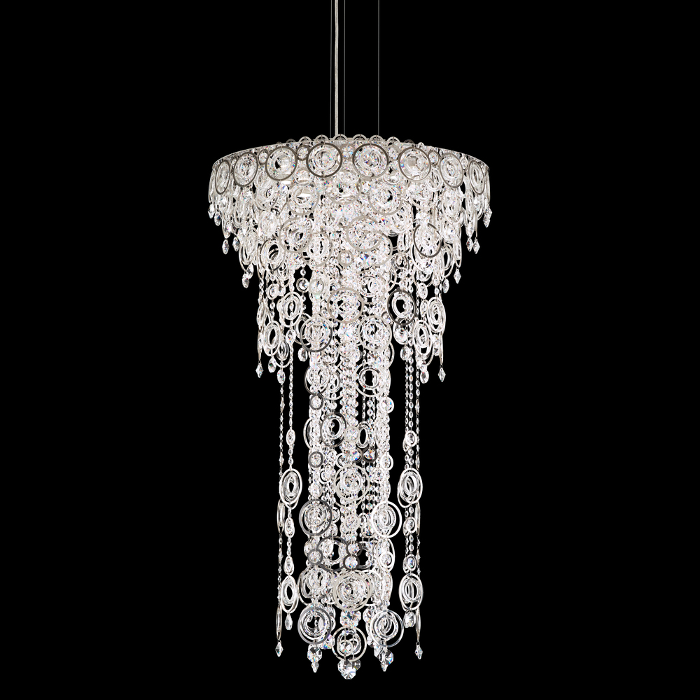 Circulus 6 Light 120V Pendant in Antique Silver with Clear Optic Crystal