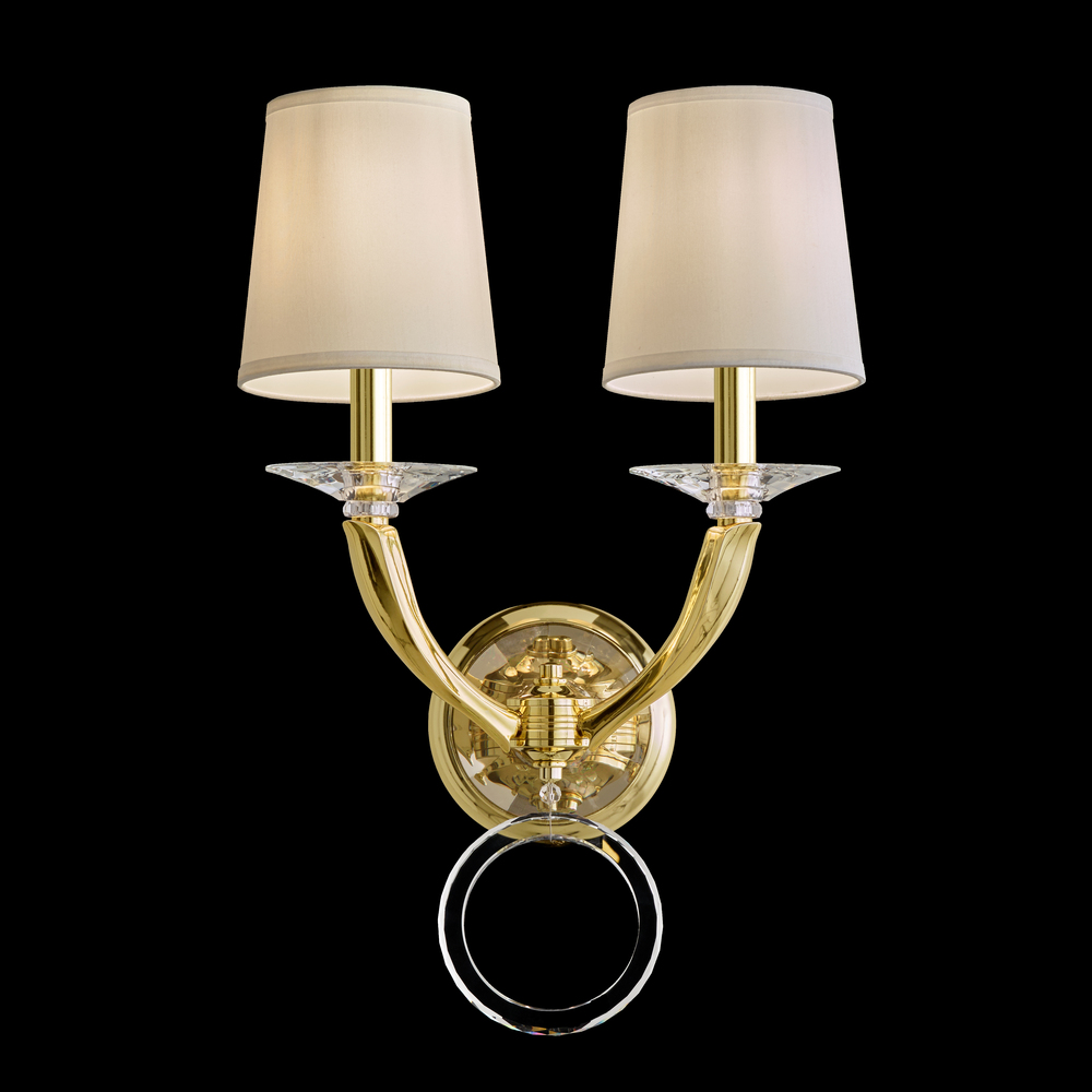 Emilea 2 Light 120V Wall Sconce in French Gold with Clear Optic Crystal