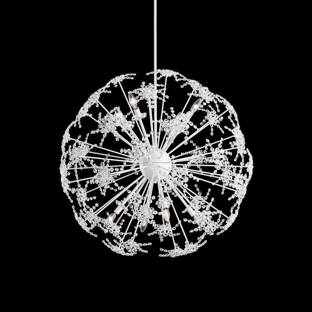 Esteracae 8 Light 120V Pendant in Polished Stainless Steel with Clear Radiance Crystal