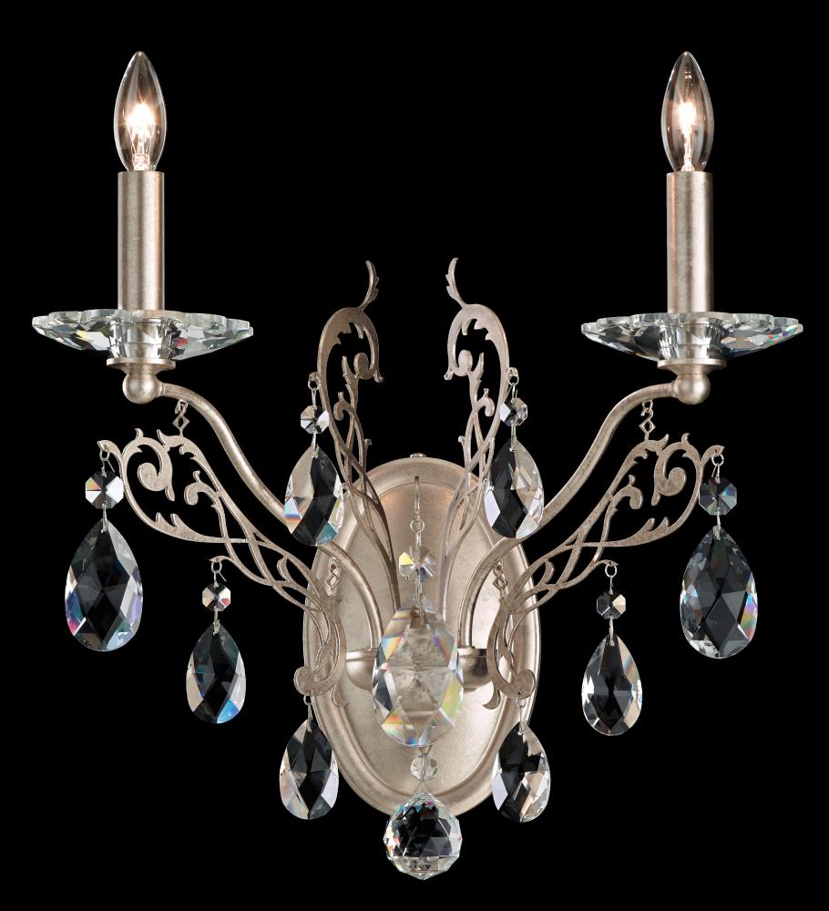 Filigrae 2 Light 120V Wall Sconce in French Gold with Clear Heritage Handcut Crystal