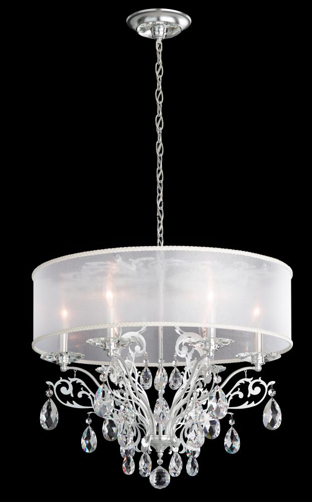 Filigrae 6 Light 120V Chandelier in Antique Silver with Clear Heritage Handcut Crystaland Gold Sha