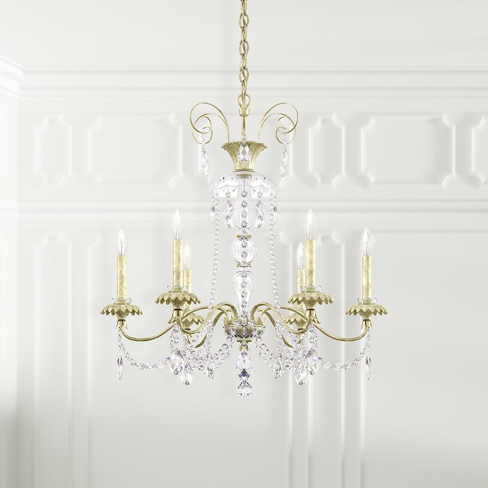 Helenia 6 Light Chandelier in Heirloom Silver with Clear Heritage Crystal