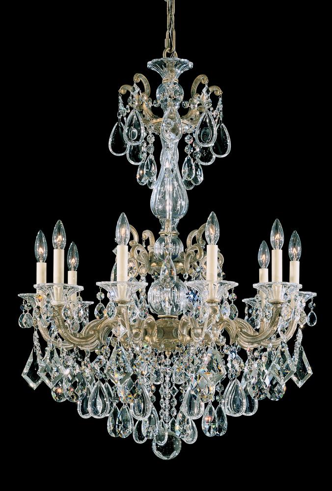 La Scala 10 Light 120V Chandelier in Heirloom Bronze with Clear Crystals from Swarovski