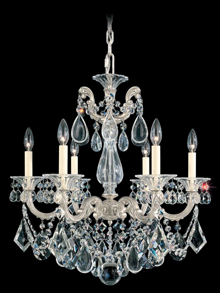 La Scala 6 Light 120V Chandelier in French Gold with Clear Crystals from Swarovski