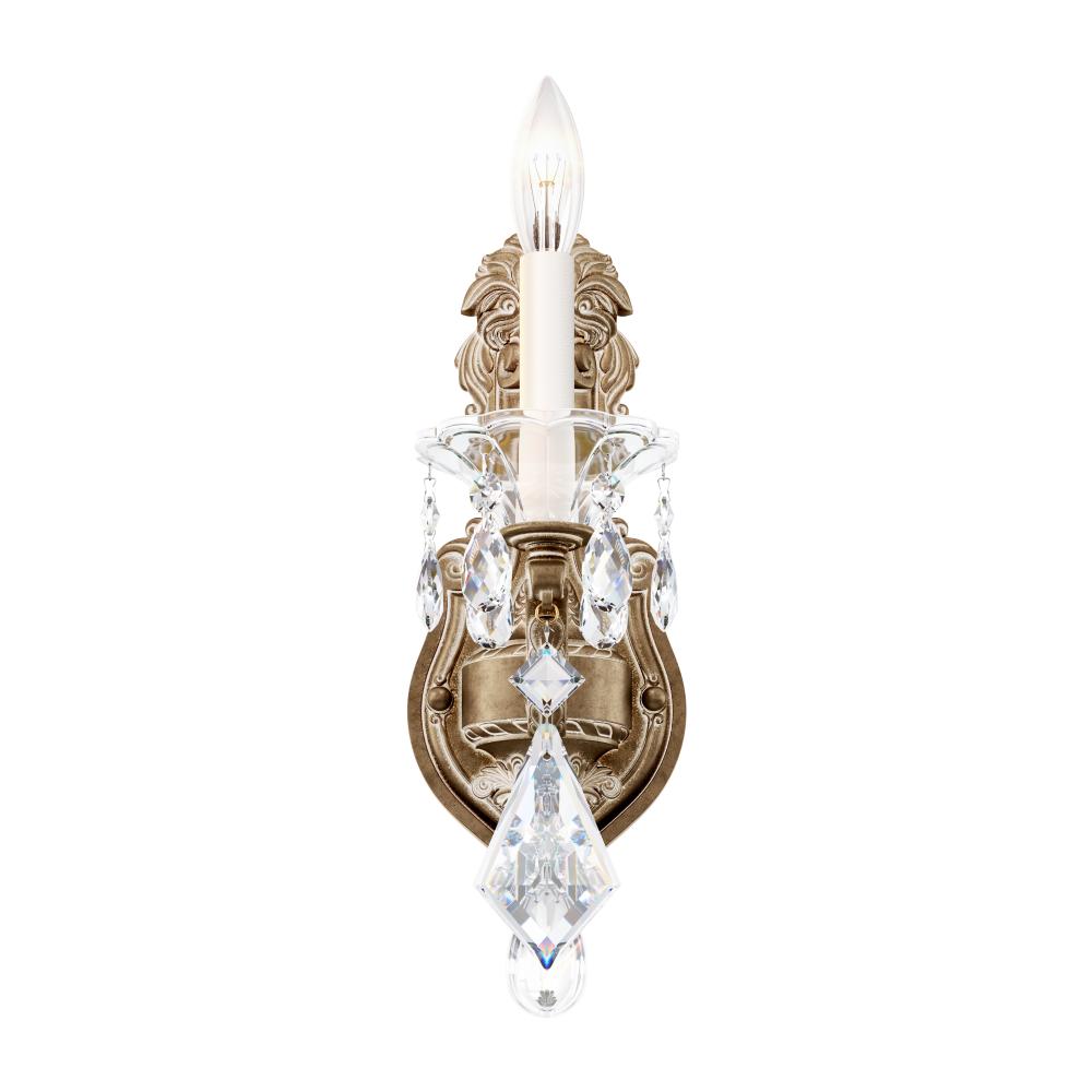 La Scala 1 Light 120V Wall Sconce in Florentine Bronze with Clear Radiance Crystal