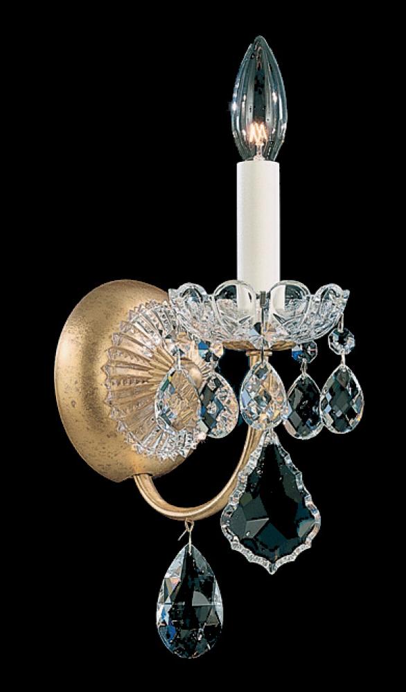 New Orleans 1 Light 120V Wall Sconce in Antique Silver with Clear Crystals from Swarovski