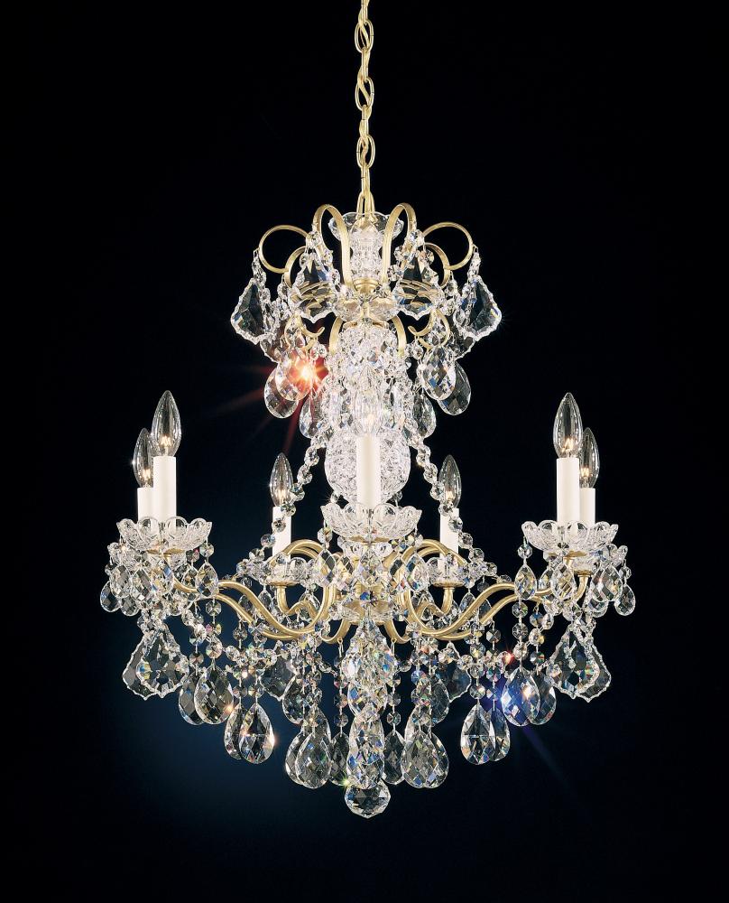 New Orleans 7 Light 120V Chandelier in Black Pearl with Clear Crystals from Swarovski