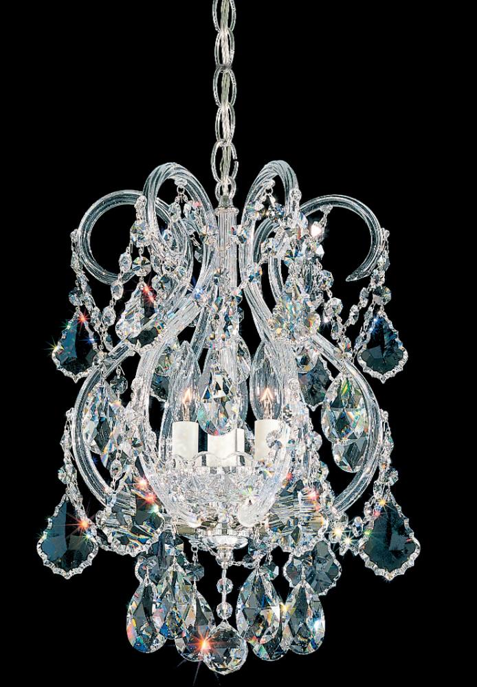 Olde World 4 Light 120V Mini Pendant in Polished Silver with Clear Radiance Crystal