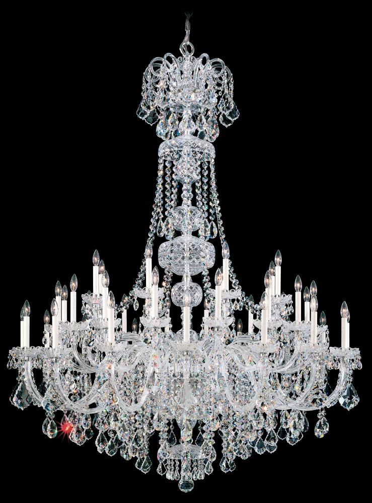 Olde World 45 Light 120V Chandelier in Polished Silver with Clear Radiance Crystal