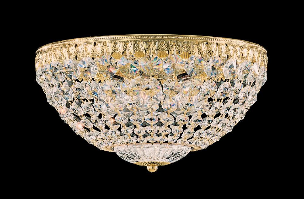 Petit Crystal 5 Light 120V Flush Mount in Heirloom Bronze with Clear Radiance Crystal