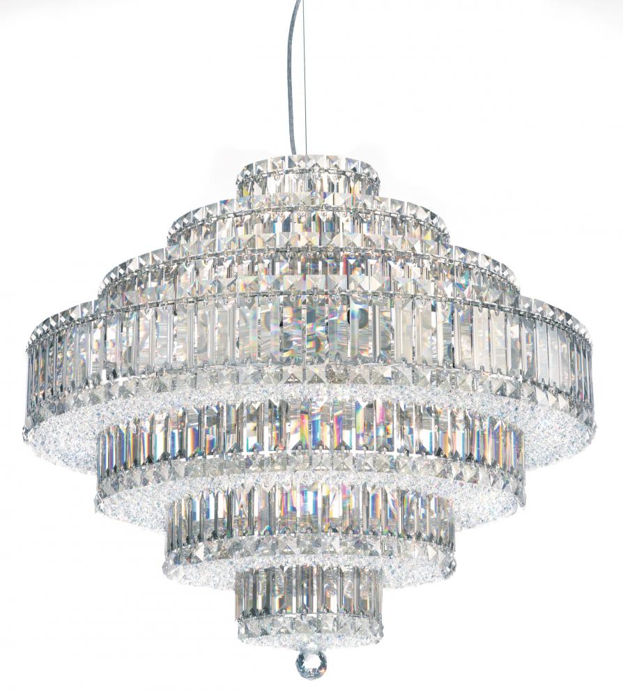 Plaza 31 Light 120V Pendant in Polished Stainless Steel with Clear Radiance Crystal