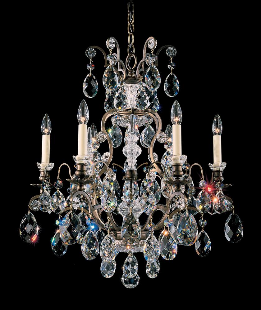 Renaissance 7 Light 120V Chandelier in French Gold with Clear Crystals from Swarovski