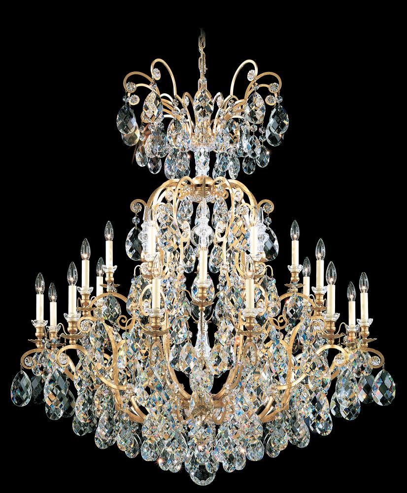 Renaissance 25 Light 120V Chandelier in French Gold with Clear Crystals from Swarovski