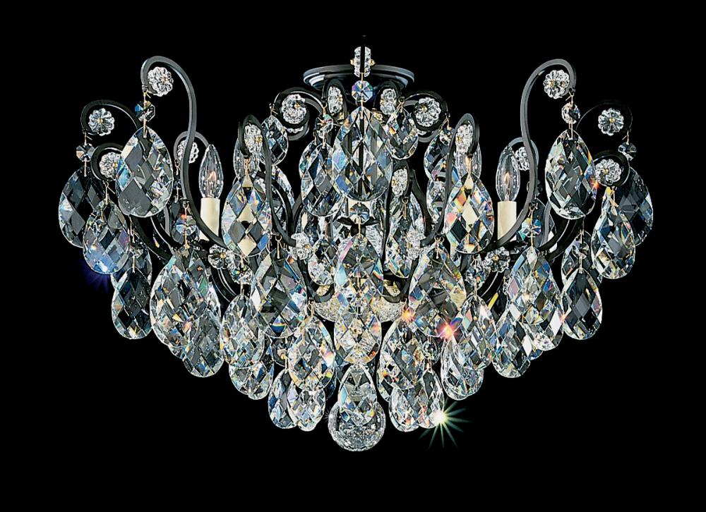 Renaissance 8 Light 120V Semi-Flush Mount in Etruscan Gold with Clear Crystals from Swarovski