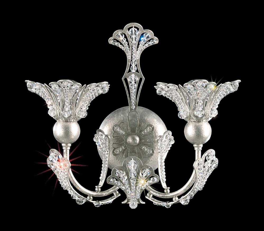 Rivendell 2 Light 120V Wall Sconce in Antique Silver with Clear Radiance Crystal