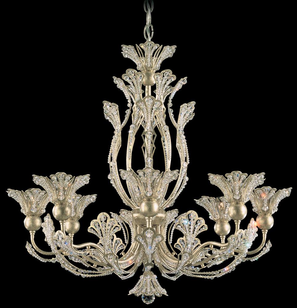 Rivendell 8 Light 120V Chandelier in Etruscan Gold with Clear Crystals from Swarovski