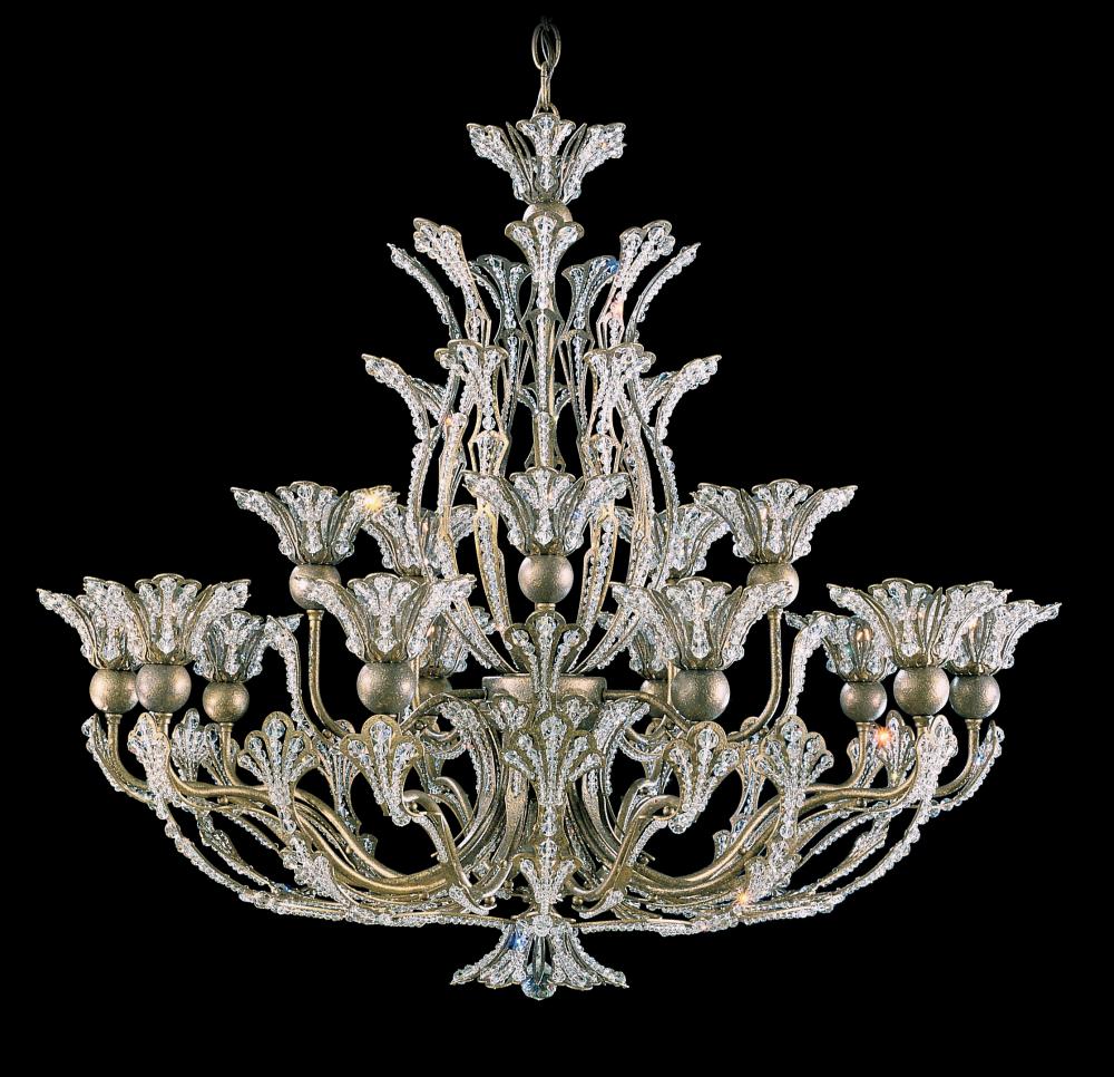Rivendell 16 Light 120V Chandelier in Antique Silver with Clear Radiance Crystal