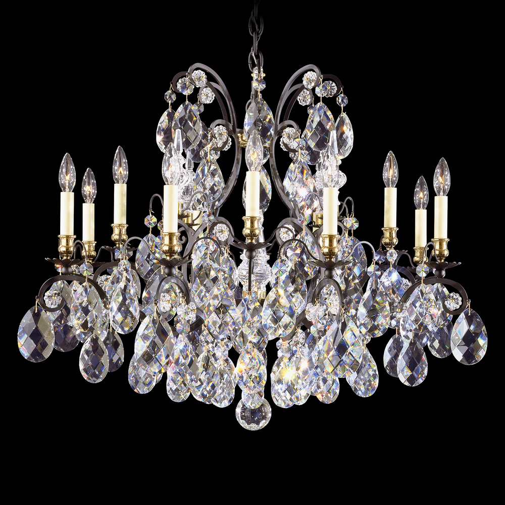 Renaissance 13 Light 120V Chandelier in Heirloom Gold with Clear Crystals from Swarovski