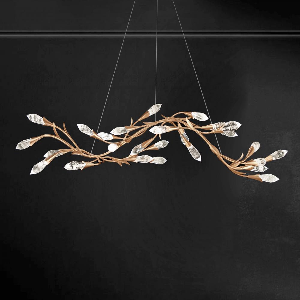 Secret Garden 56in LED 3500K 120V-277V Linear Pendant in French Lace with Optic Haze Quartz