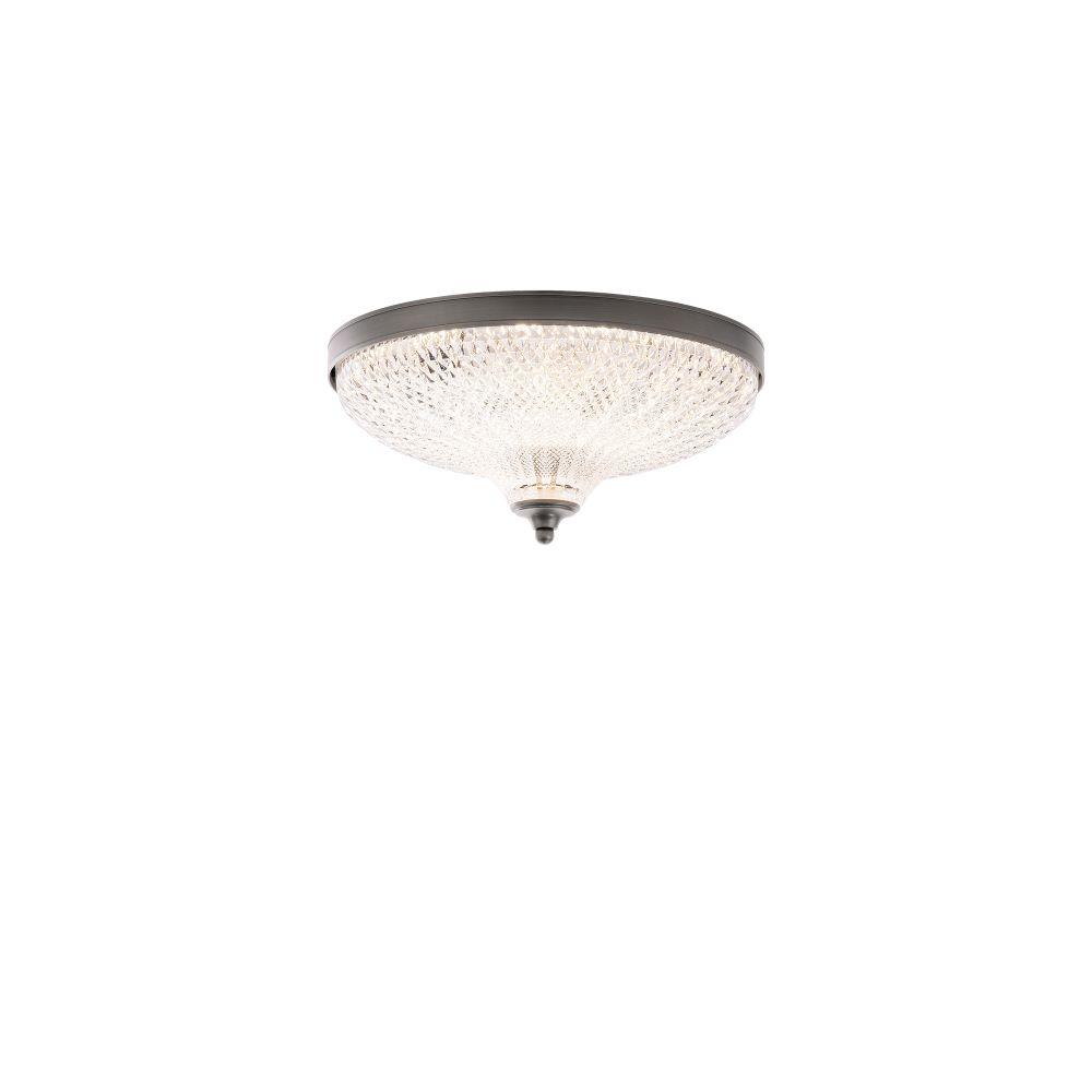 Roma 12in LED 3000K/3500K/4000K 120V-277V Flush Mount in Polished Chrome with Clear Optic Crystal