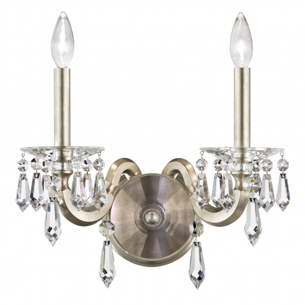 Napoli 2 Light 120V Wall Sconce in Heirloom Bronze with Clear Radiance Crystal