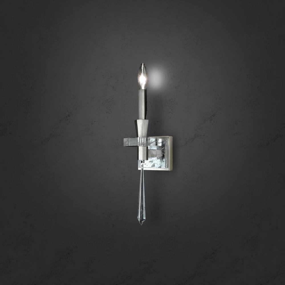Amadeus 1 Light 120V Wall Sconce in French with Optic Haze Quartz