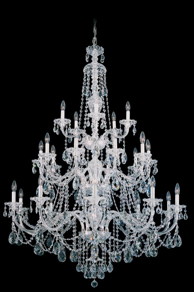 Sterling 25 Light 110V Chandelier in Rich Auerelia Gold with Clear Crystals From Swarovski®