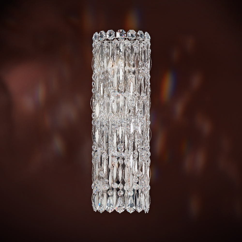 Sarella 4 Light 120V Bath Vanity & Wall Light in Black with Clear Crystals from Swarovski