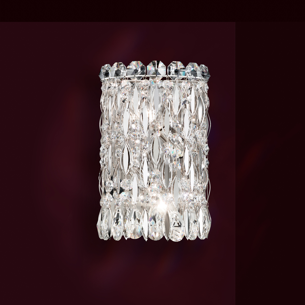 Sarella 2 Light 120V Wall Sconce in Black with Clear Radiance Crystal