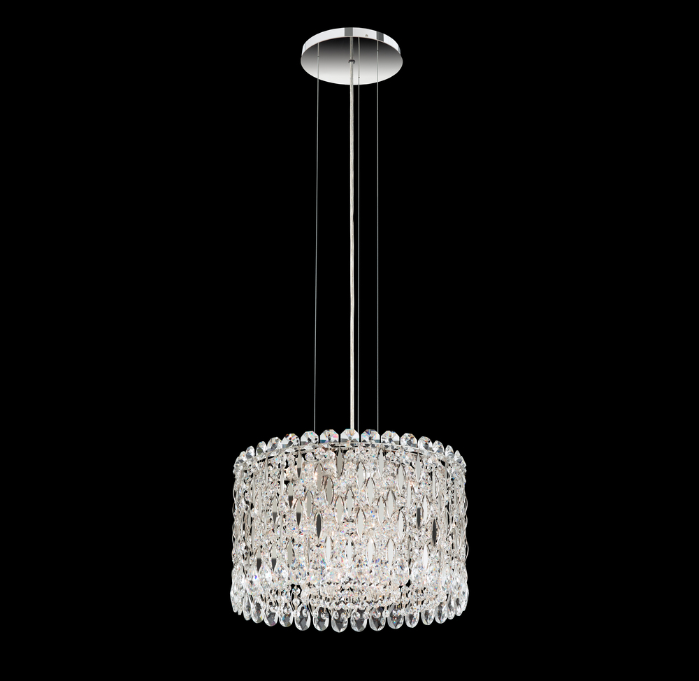 Sarella 8 Light 120V Mini Pendant in Polished Stainless Steel with Clear Radiance Crystal