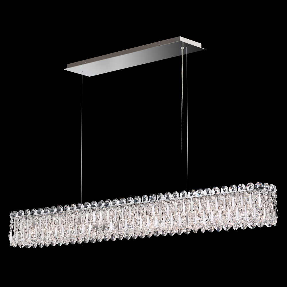 Sarella 11 Light 120V Linear Pendant in Black with Clear Crystals from Swarovski