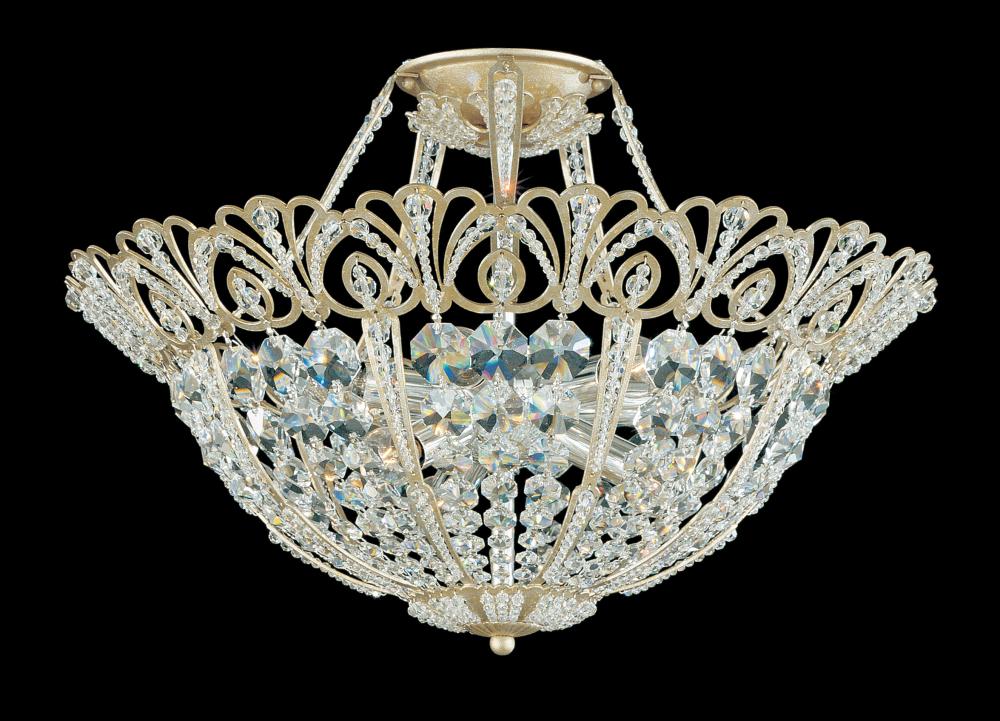 Rivendell 9 Light 120V Semi-Flush Mount in Heirloom Gold with Clear Radiance Crystal