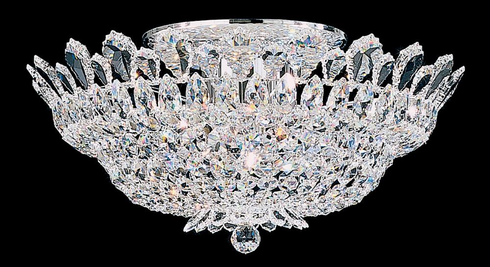 Trilliane 10 Light 120V Semi-Flush Mount in Polished Stainless Steel with Clear Radiance Crystal