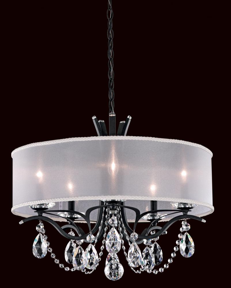 Vesca 5 Light 120V Chandelier in French Gold with Clear Radiance Crystal and Gold Shade