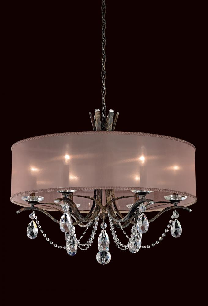 Vesca 6 Light 120V Chandelier in Heirloom Bronze with Clear Radiance Crystal and White Shade
