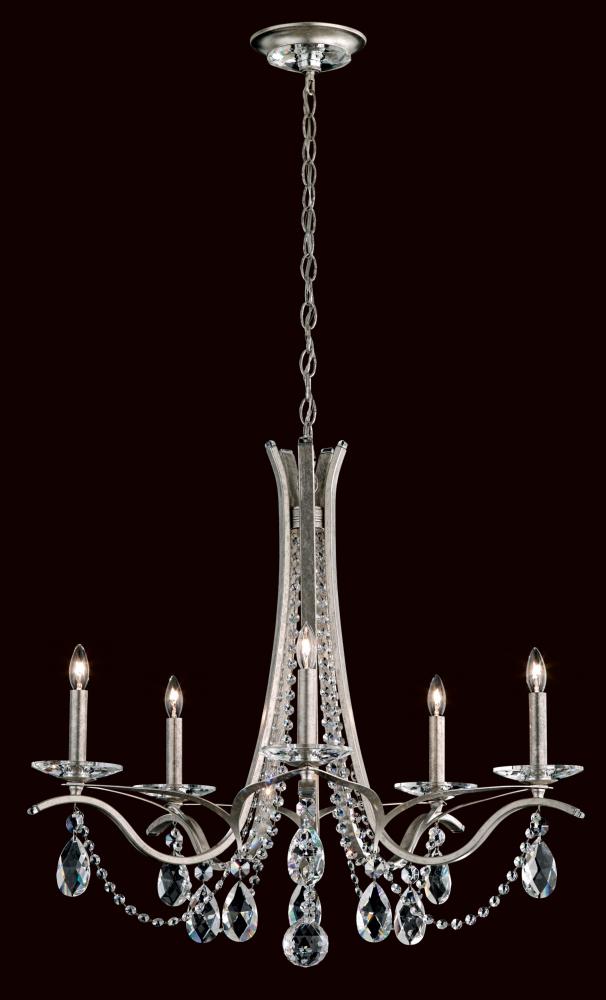 Vesca 5 Light 120V Chandelier in Antique Silver with Clear Radiance Crystal