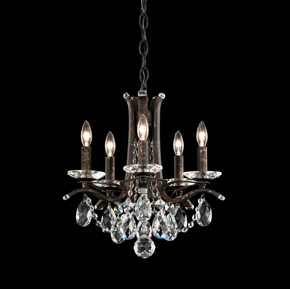 Vesca 5 Light 120V Chandelier in Antique Silver with Clear Radiance Crystal