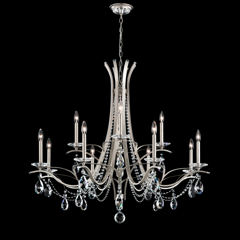 Vesca 12 Light 120V Chandelier in Antique Silver with Clear Radiance Crystal