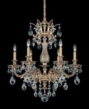 Schonbek 1870 5676-48H - Milano 6 Light 120V Chandelier in Antique Silver with Clear Heritage Handcut Crystal