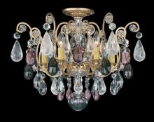 Schonbek 1870 3584-23CL - Renaissance Rock Crystal 6 Light 120V Semi-Flush Mount in Etruscan Gold with Clear Crystal and Roc