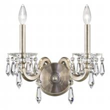 Schonbek 1870 S7602N-48R - Napoli 2 Light 120V Wall Sconce in Antique Silver with Clear Radiance Crystal