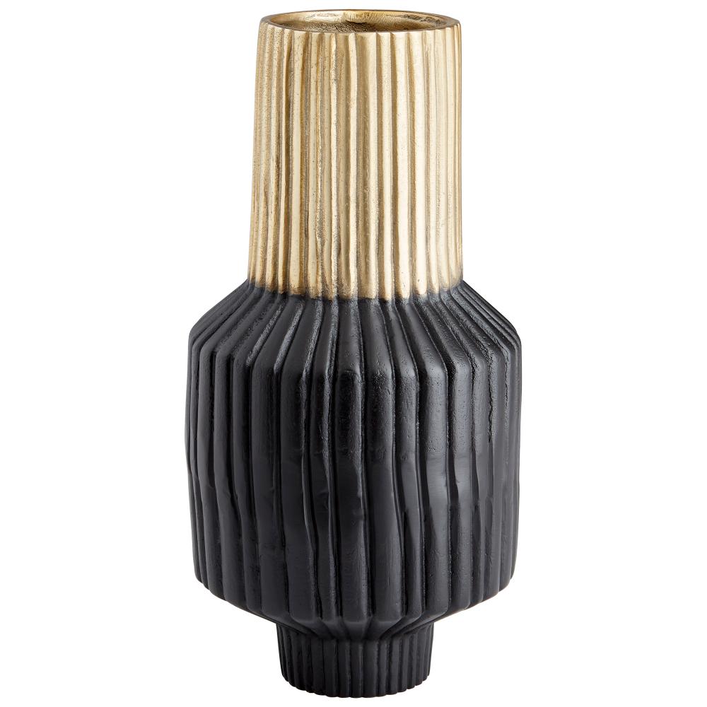 Allumage Vase Matte Black And Gold - Medium