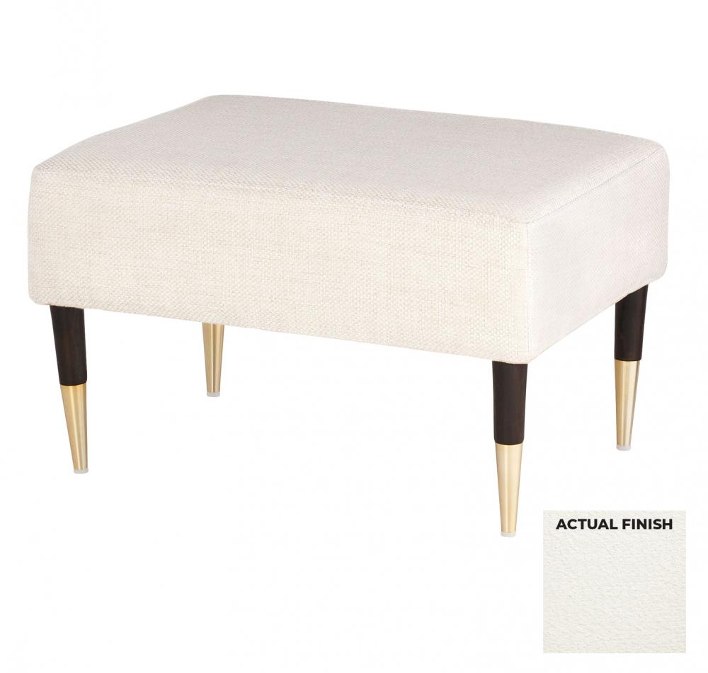 Oscar Ottoman Off-White Boucle Light Brown
