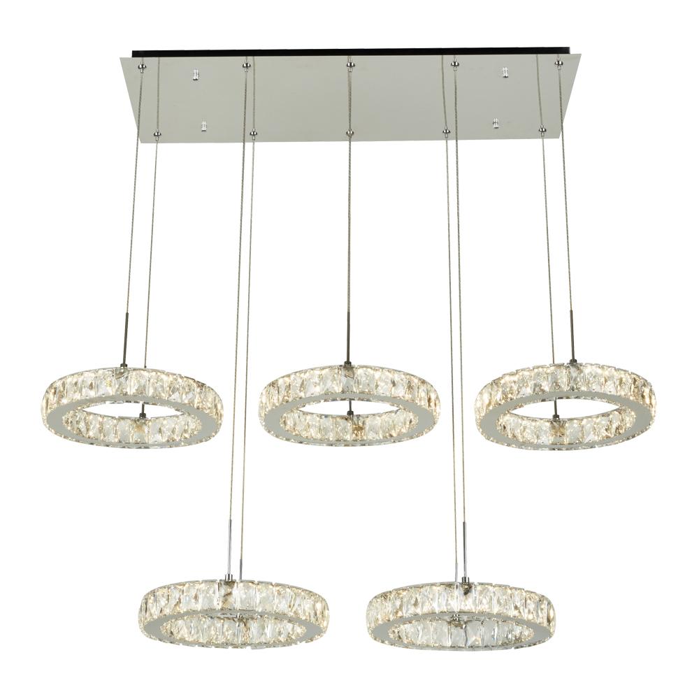 PLC1 Ceiling Five Ring Pendant from the Equis Collection